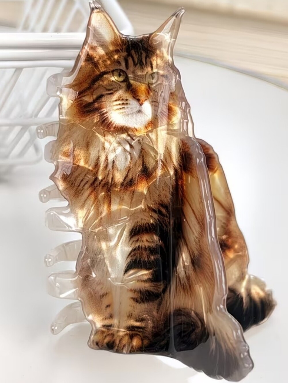 Very Nice Small Size 3D Print Maine Coon Cat Hair Clip